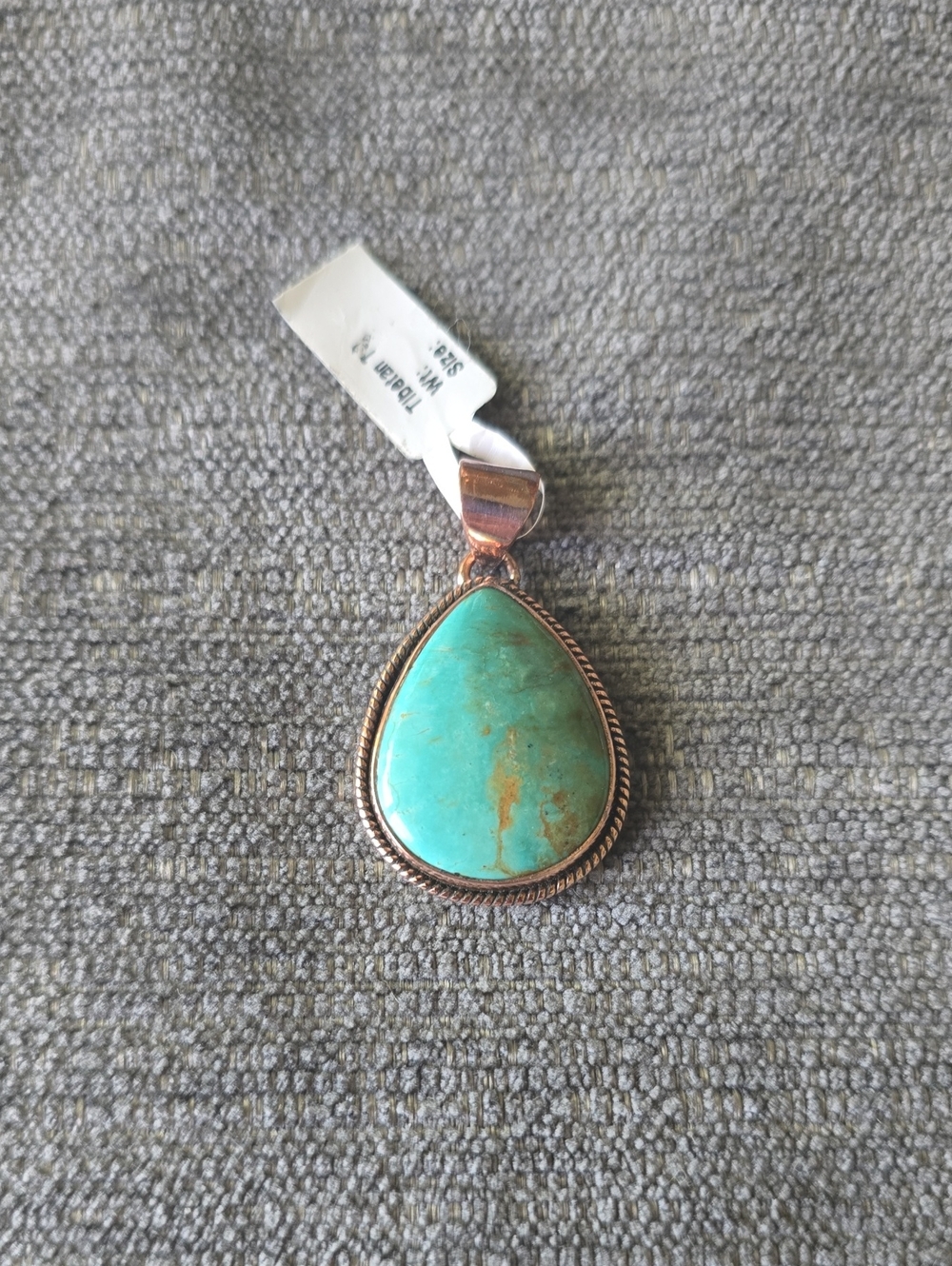 Tibetan Turquoise Copper Teardrop Pendant